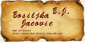 Bosiljka Jačović vizit kartica